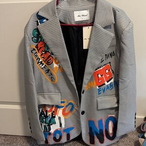 Alia Cherie Women's Graphic Blazer - Multicolor